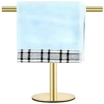 LAMIRO Hand Towel Holder Stand Bathroom Towel Rack Stainless Steel for Bathroom Vanity Countertop,T-Shape,Brushed Gold Finish,12.3in