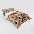 thumbnail image 2 of Ambesonne Floral Eucalyptus Bedding Set 4 Pcs, Flowers and Bike, King, Peach Peacock Green, 2 of 2