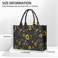 thumbnail image 3 of Large Capacity Tote Bag,Black Yellow Star Sunflower Pattern Handbag Fashion Luxury Tote Bag,15.7"x13"x 5.1" Inches,Laptop Compatible, 3 of 6
