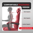 thumbnail image 4 of SOONTRANS Gaming Chair with Footrest, Computer Game Chair with Massage Lumbar Support & Headrest, High Back Vintage Office Game Chair for Adults and s, Red, 4 of 9