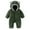 Green, variant on breaise Newborn Baby Bear Outfit With Fold-Over Mittens and Footies Girls Boys Winter Fleece Clothes Hooded Romper Snowsuit
