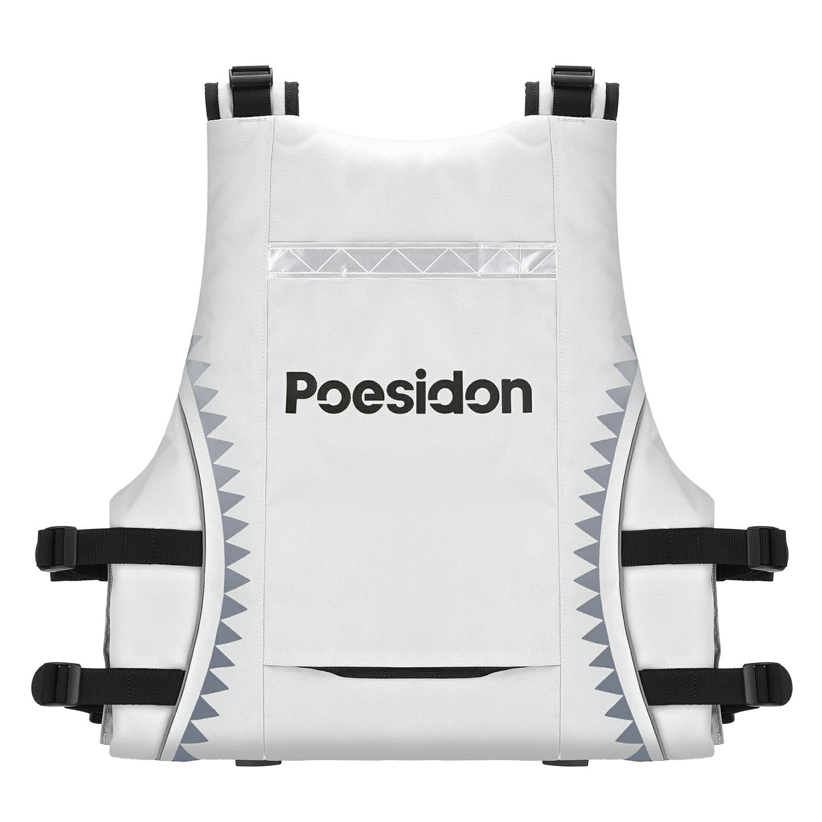 Poseidon Adjustable Water Safety Life Jacket - Classic Unisex Design with Front/Rear Storage Compartments for Multiple Water Activities
