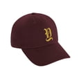 thumbnail image 2 of Daxton Low Profile Adjustable Baseball Dad Hat Cap Old English Font Alphabet A to Z, Burgundy Hat Gold Y, 2 of 4