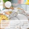 thumbnail image 2 of Sunflower Sunflower 4 Piece Duvet Cover Set California King Size Leaf Fall Thanksgiving Soft Bedding Set Comforter Cover, 1 Duvet Cover 1 Flat Sheets and 2 Pillowcases, 2 of 9