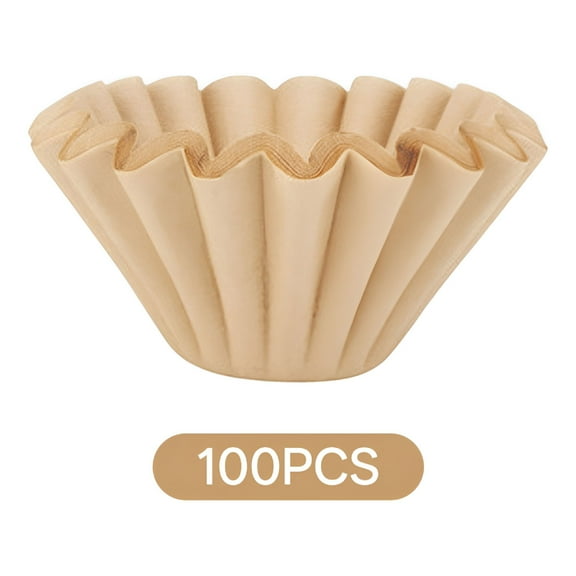 ACDANC 2-5 Cup Coffee Filters,Pack of 100 Unbleached Coffee Filters 5 Cup,Thicken Natural Coffee Filter Basket for Commercial,Home Coffee Maker,Pour Over Coffee Kit (Brown,W02)