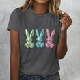 thumbnail image 2 of VKOYWKM Women's Easter Eggs T Shirts Short Sleeve Summer T-Shirts Cute Bunny Rabbit Graphic Tees Tops Holiday Crew Neck Loose Fit Bunny T-Shirts, 2 of 5