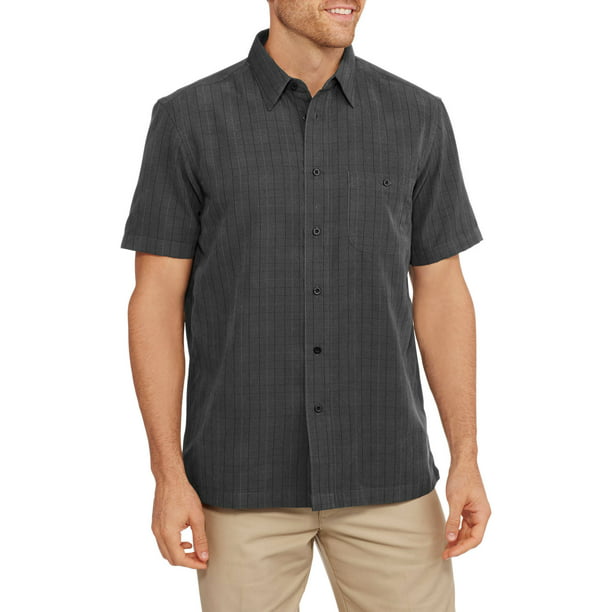GEORGE - Big Men's Short Sleeve Microfiber Shirt - Walmart.com ...