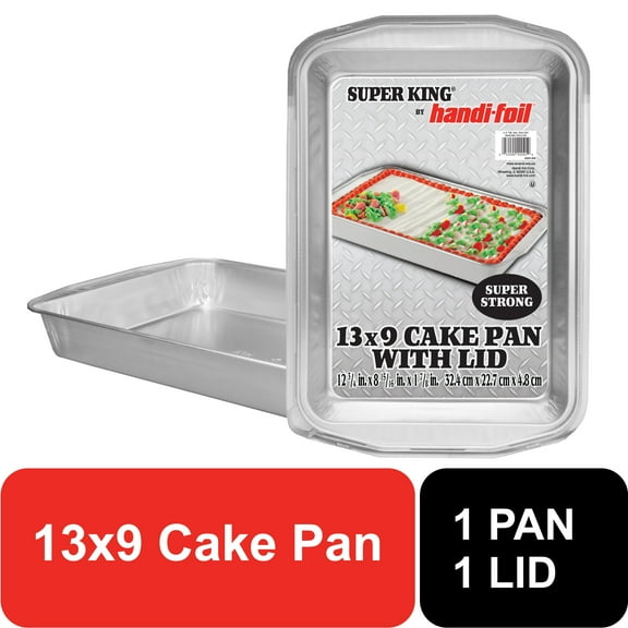 Handi-Foil 13" x 9" Aluminum Super King Cake Pan with Lid