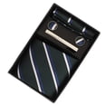 thumbnail image 2 of Men Gift Tie Set Silky Necktie Tie Clip Soft Lightweight Pocket Square Cufflink Set 8cm Width for Business Green, 2 of 22