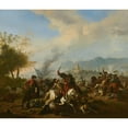 thumbnail image 3 of Jan Van Huchtenburg 17x15 Black Modern Framed Museum Art Print Titled - Cavalry Engagement, 3 of 5