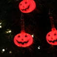 thumbnail image 3 of 7-Count Jack O'Lantern Halloween Bubble Lights 6ft Black Wire, 3 of 5