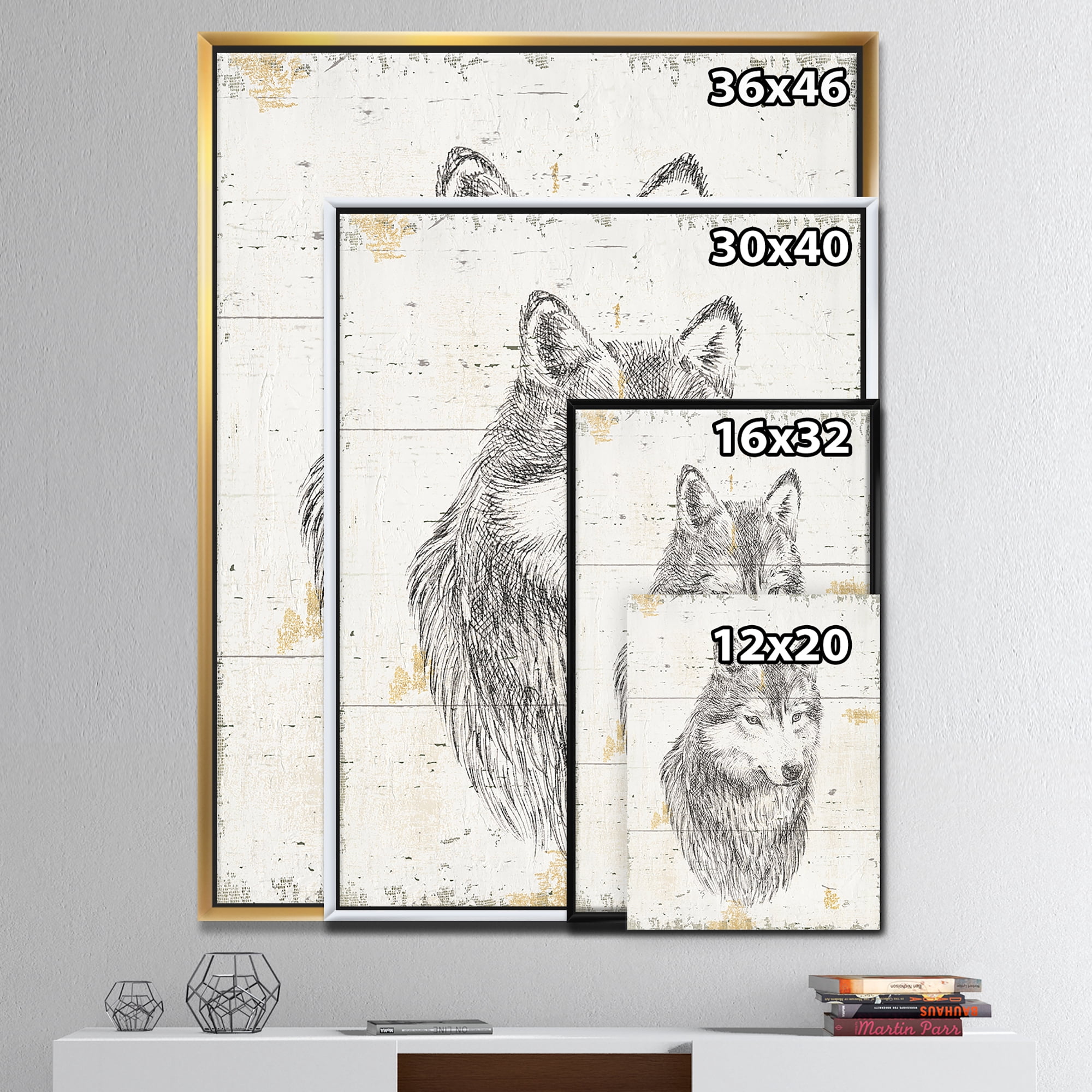 Designart ' Wolf Wild and Beautiful III ' Wildlife Animal Framed Canvas
