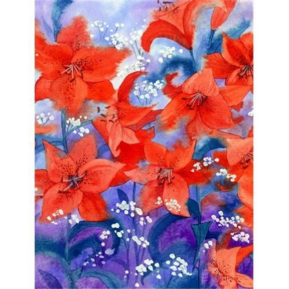 Lillies Flag Canvas House Size