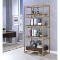 thumbnail image 1 of ACME Yumia Bookshelf in Gold & Clear Glass, 1 of 2