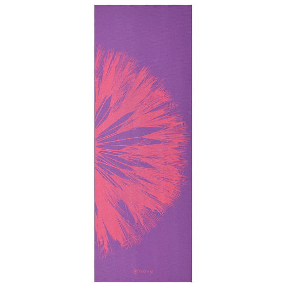 Gaiam Premium Print Reversible Yoga Mat, Dandelion Roar, 6mm