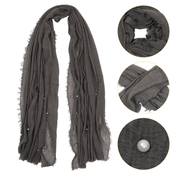 KONTONTY Elegant Headscarf Soft Breathable Cotton Versatile Scarf for Outdoor Use Light Grey