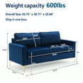 thumbnail image 6 of Lunale 65" Loveseat Sofa, Deep Seat Cloud Couch, Modern Velvet Living Room Sofa, Navy Blue, 6 of 11