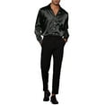 thumbnail image 2 of Lars Amadeus Men's Prom Satin Long Sleeves Button Down Slim Fit Formal Shirts, 2 of 6