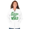 thumbnail image 3 of Guac World Guacamole Avocado Foodie Zip Up Hoodie Men's Women's Brisco Brands L, 3 of 6