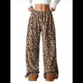 thumbnail image 1 of Pantalones de Pijama para Mujer, de Leopardo, Peludos, Estilo Y2K, de Cintura Alta, Bonitos. Sin Cordones L, 1 of 10