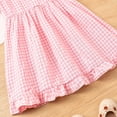 thumbnail image 6 of newwalpole Girls Summer Casual Embroidery Smocked Dresses Kid Child Elegant Plaid Family Party Smock Clothes Pink for Size 4-5 Years, 6 of 9