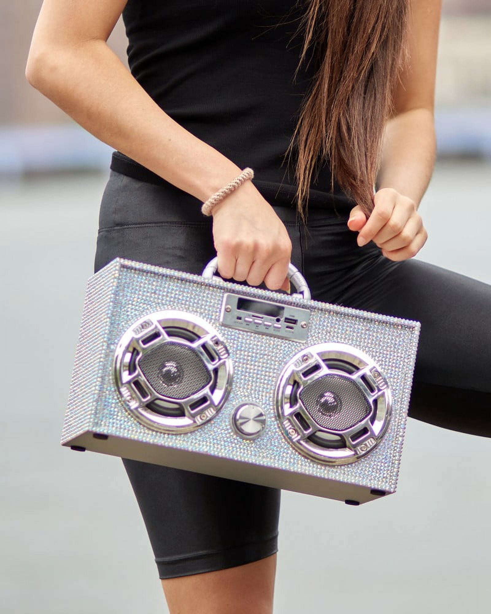 Wireless Express Mini Boombox with LED Speakers - Retro Bling
