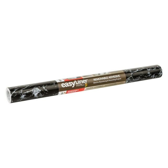 EasyLiner Contact Paper Removeable Adhesive Shelf Liner, Black Marble, 20 in. x 20 ft.