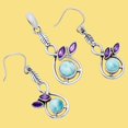 thumbnail image 5 of Larimar (Dominican Republic) & Amethyst 925 Silver Pendant Earrings Set T-1013 AGT1002_B, 5 of 6