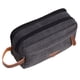 thumbnail image 1 of Neceser de viaje para hombre con compartimentos dobles, organizador de maquillaje cosmético de cuero de lona, kits de afeitado Dopp - Negro, 1 of 8