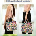 thumbnail image 4 of FORMRS Womens Corduroy Tote Bag Crossbody Shoulder Handbag with Pocket, Dark Colorful Circles, 4 of 7