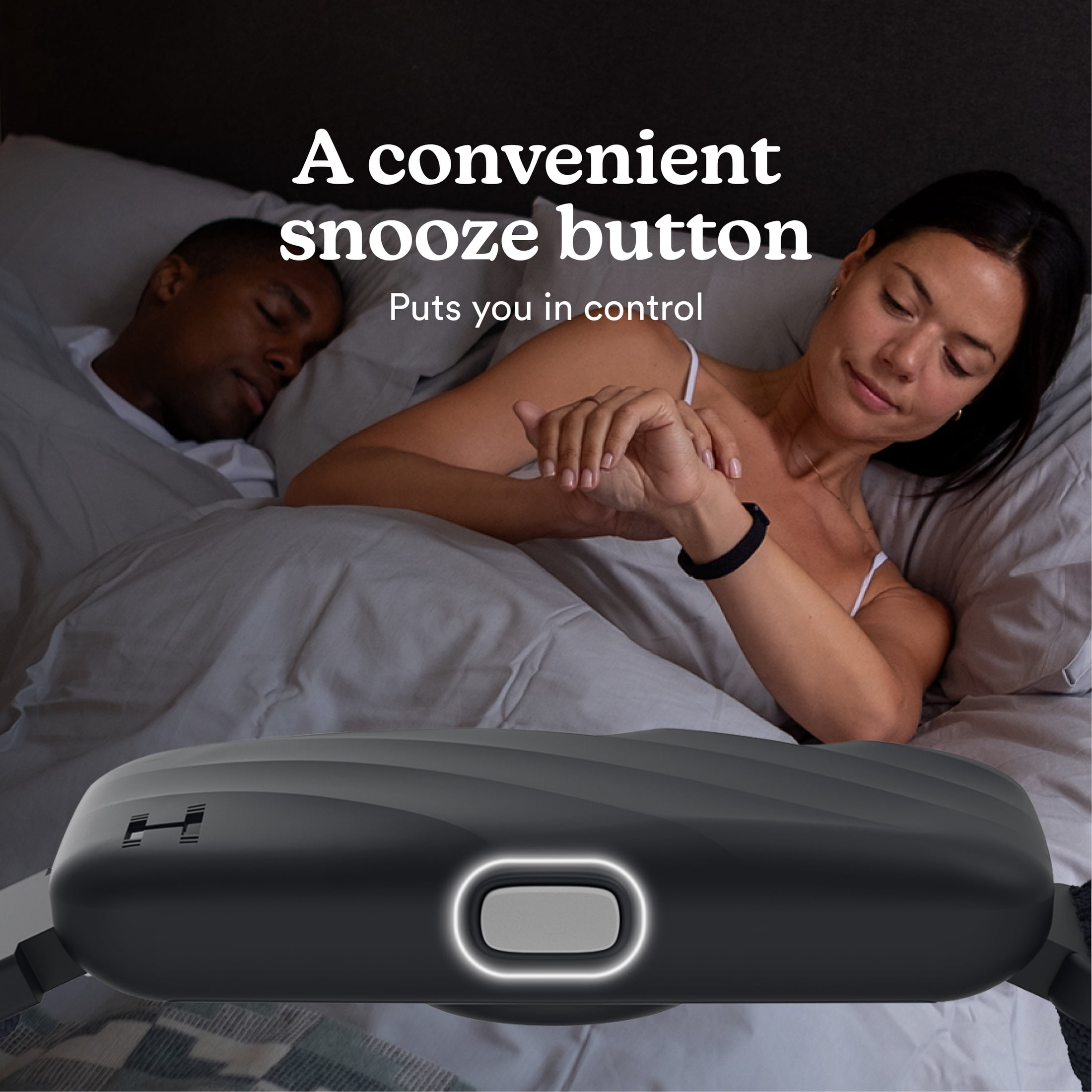Homedics WakeBand Wearable Silent Alarm, Black
