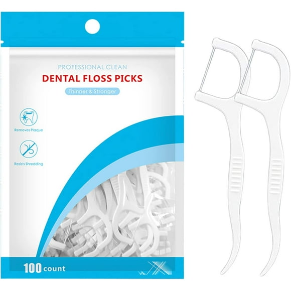 100pcs Floss Picks, Dental Floss Picks Disposable Portable Floss Sticks, Perfect for Travel Home Office Restaurant
