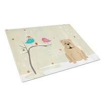 Caroline's Treasures Christmas Presents between Friends English Bulldog Fawn Glass Cutting Board Large