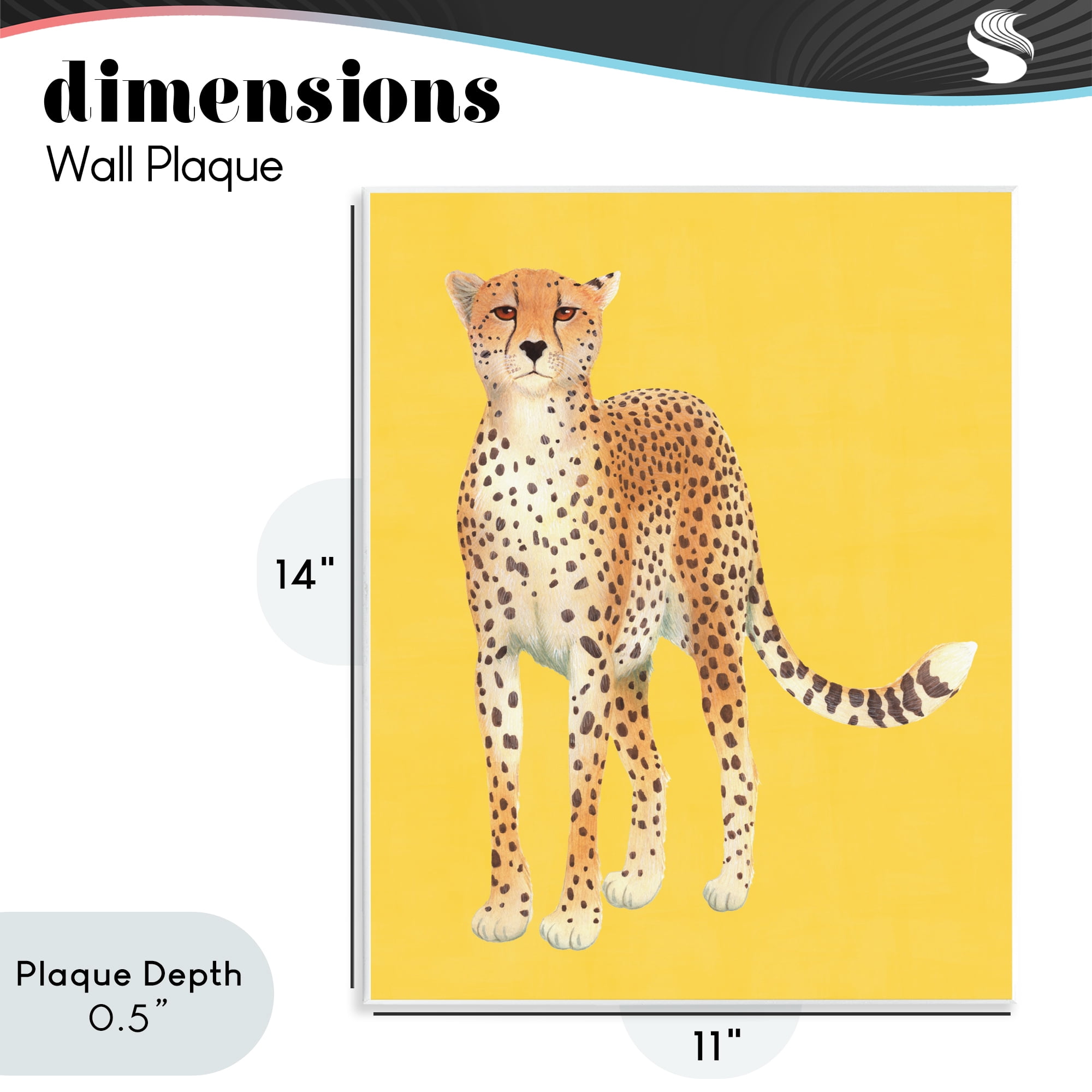 Stupell Industries Exotic Cheetah over Yellow Wall Plaque Art, design by Karolina Sato