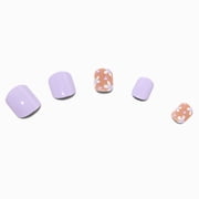 Claire's Purple Daisy Square Press on Vegan Faux Nail Set - 24 Pack