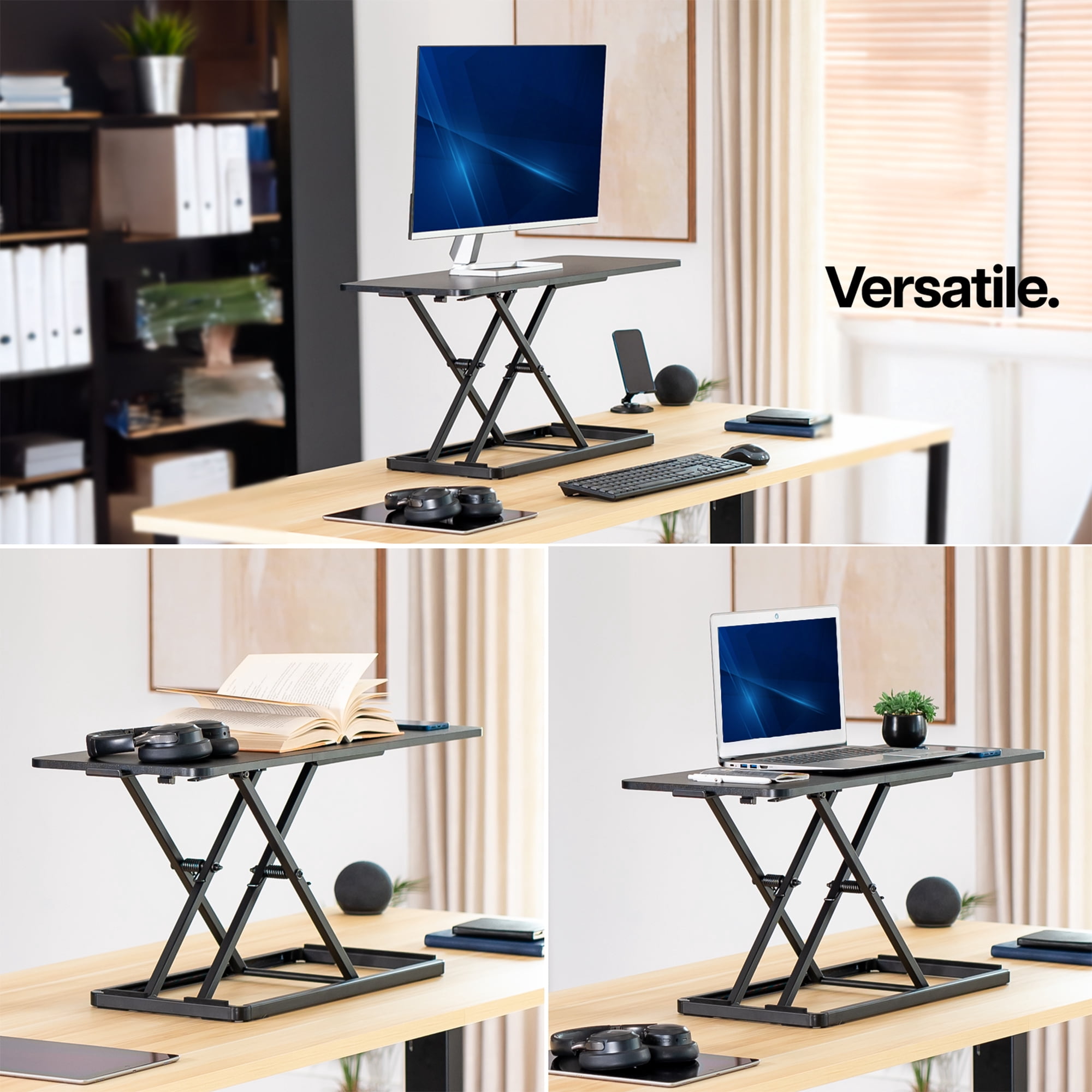 VIVO Black 30" Single Top Ergonomic Scissors Lift Keyboard and Mouse Riser