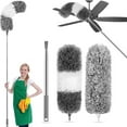 thumbnail image 1 of TINDTOP Microfiber Feather Duster Kit, Extendable Pole Cobweb Duster with 2 Bendable Head, Reusable and Washable Dusters for Cleaning Ceiling Fan, High Ceiling, Cupboard, Blinds, Furniture & Cars, 1 of 7