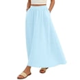 thumbnail image 5 of Fewfanhot Womens Skirt Summer Casual Elegant Tiered Maxi Skirt High Waisted A Line Flowy Long Skirts with Pockets, 5 of 8
