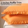 thumbnail image 3 of Lorviah 2 Pack Ruffle Pillow Cases, Ultra Soft & Breathable 20"x36" King Size Ruffled Pillow Covers, Pillow Shams with Envelope Closure, Orange, 3 of 5