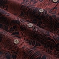 thumbnail image 5 of Men's Breathable Shirt Red Hawaiian Shirt Birds Print 100% Cotton Short Sleeve Button-down Shirt, 5 of 9