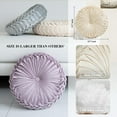 thumbnail image 5 of Round Throw Pillow 14.9inch Soft Round Floor Pillow Handmade Pleats Round Pillow Cushion for Couch Velvet Decorative Throw Pillow for Sofa Bed Living Room, 5 of 8