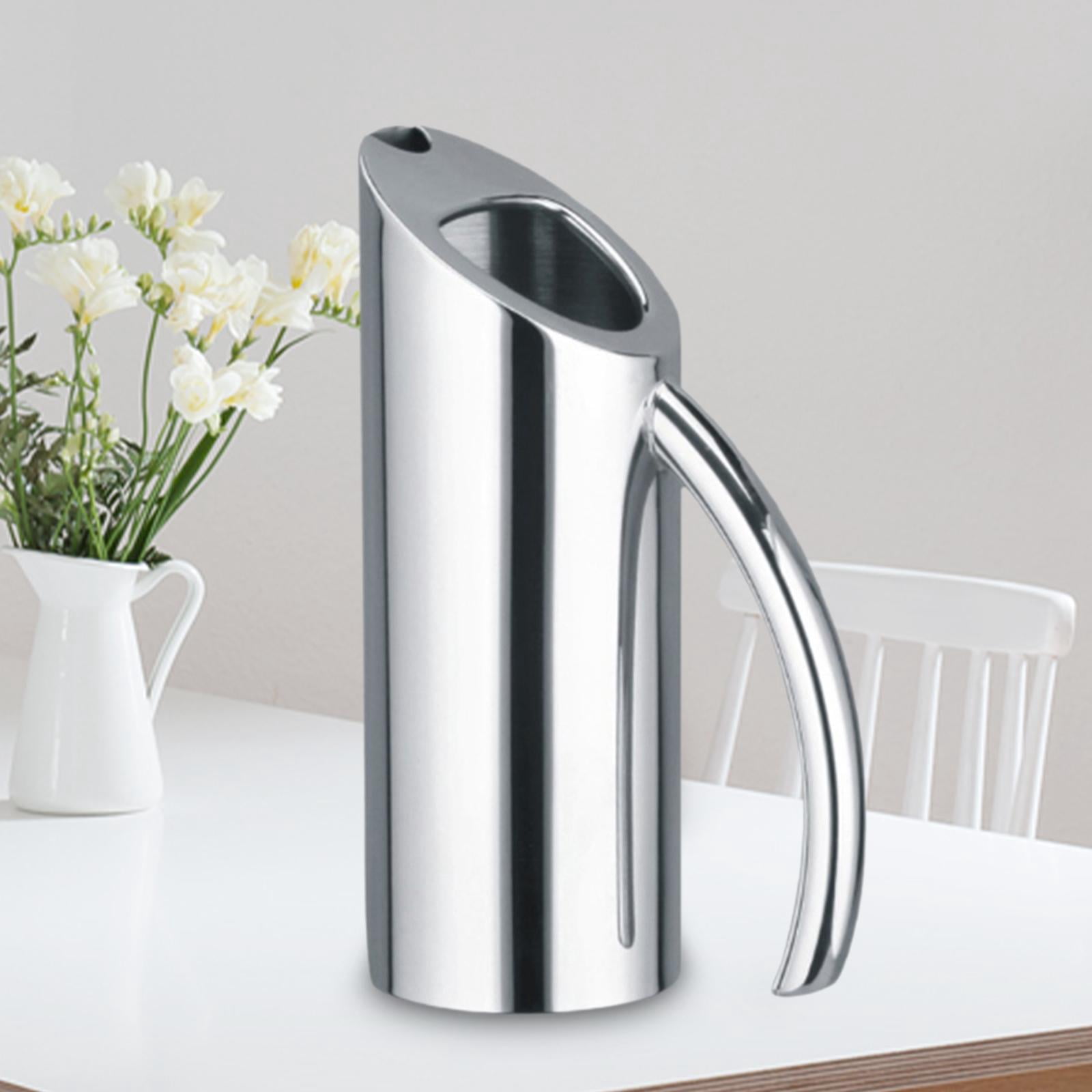 TISHITA Stainless Steel Water Pitcher Jug Beverage Dispenser Multipurpose Cold Drinking Kettle for Hotel Kitchen Bar Household Picnic 1L