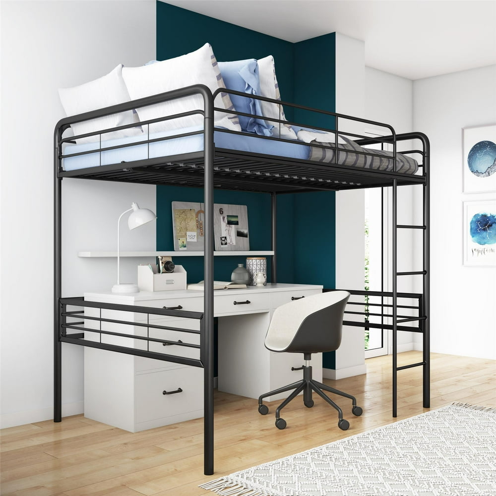 DHP Full Metal Loft Bed, Black