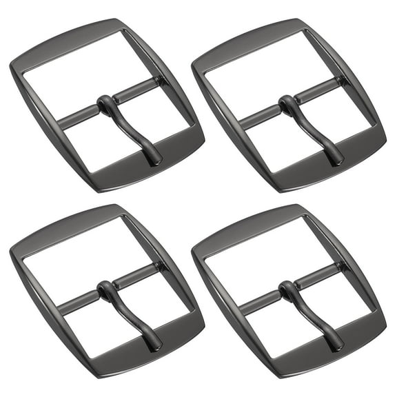Uxcell 4Pack 1.26" Single Prong Belt Buckle Oval Center Bar Buckles for Belt, Black