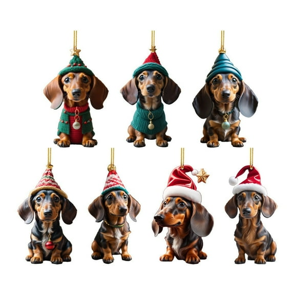 LSLJS Christmas Decorations 2023 Dachshund Dog Car Interior Pendant Christmas Christmas Tree Decoration Hanging Ornament Holiday Home Decoration Christmas Ornaments Christmas Gifts Clearance