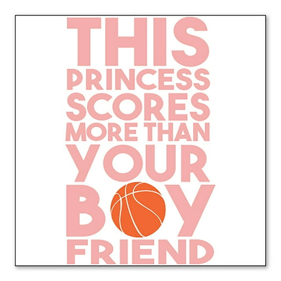 DistinctInk Custom Bumper Sticker - 3" x 3" Decorative Decal - White Background - This Princes Scores More Than Your Boyfriend