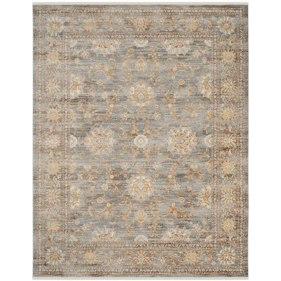 SAFAVIEH Vintage Persian Maggie Distressed Polyester Area Rug, Light Brown/Multi, 9' x 11'7"