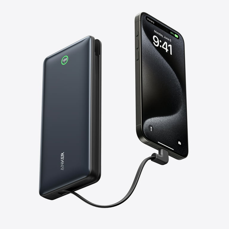 Anker Power Bank (20,000mAh, 30W, Built-In USB-C Cable