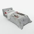 thumbnail image 2 of Ambesonne Christmas Bedding Set 3 Pcs, Animals Red Hats, Twin, White Grey Red, 2 of 2