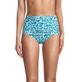 thumbnail image 2 of Calvin Klein Pleated High-Waist Bottoms Aegean Blue Leopard LG US 12-14, 2 of 4